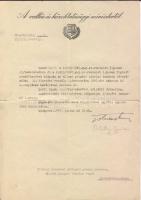1947 Kinevezési okmány Ortutay Gyula vallás és közoktatásügyi miniszter alűáírásával
