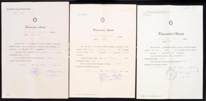 1959-1968 a Budapesti Postaigazgatóság 3 db kinevezési okirata posta ellenőr/főellenőri tisztségbe