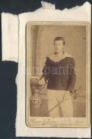 cca 1918 A polai matrózlázadás egyik kivégzett matróza, keményhátú fotó, 11x7 cm / cca 1918 Pola, executed sailor, vintage photo, 11x7 cm