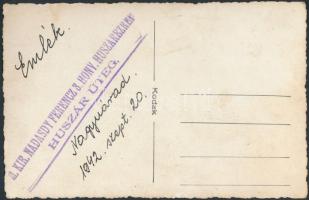 1942 Nagyvárad a m. kir. Nádasdy Ferenc 3. honvéd huszárezred, huszár üteg katonáinak tablóképe. Fot...