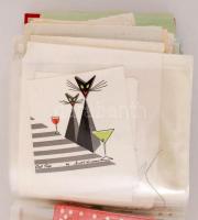 Vegyes témájú szalvétából álló gyűjtemény, cca 200db mappában