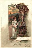 Jesus Christ, religious postcard, Emb. litho (EK)