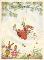 Easter, rabbit family, Charlotte Baron E.B.D. Nr. 4033. s: R.A.A.(fl)