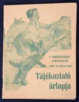 A Cserkészbolt Szövetkezet 1942. évi július havi tájékoztató lapja, benne különféle érdekes árucikkekkel, papírkötésben, jó állapotban /  Hungarian scout shop's pricelist for July 1942, in good condition