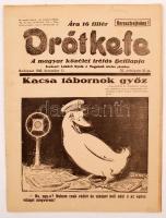 1942-43 Drótkfefe, A magyar közélet tréfás hetilapja, szerk.:Lukách Gyula, 3 száma, pp.:8, 32x24cm+ ...