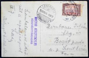 1920 Korai légifelvétel Budapestről: budai Vár, Lánchíd, Szent György tér, fotólap, postán megküldve...