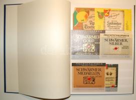 67 db klf német borcimke az 1960-70-es évekből 8 lapos albumban