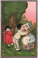 Italian art postcard, children, Fortuna 2257. s: R. Sgrilli