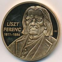 Ifj. Szlávics László (1959-) DN "Nagy Magyarok / Liszt Ferenc" aranyozott Cu emlékérem (40mm) T:PP ujjlenyomat, felületi karc