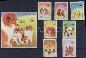 NEW ZEALAND´90 Stamp Exhibition, dogs + block, NEW ZEALAND´90 bélyegkiállítás, kutyák + blokk