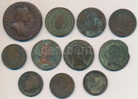 11db-os vegyes magyar rézpénz tétel, közte főleg magyar verdejelű krajcárok, több sérült T:vegyes