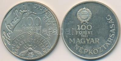 1983. 100Ft "Széchenyi István" +  1990. 100Ft alpakka "Fáy András" T:2 (PP), BU