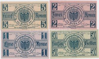 Osztrák-Magyar Monarchia / Most (Brüx) hadifogolytábor ~1915-1916. 50h + 1K + 2K + 5K T:I,I-
Austro...