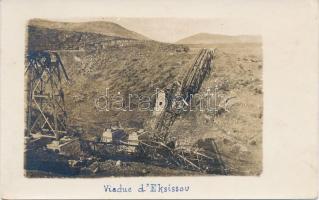 1917 Eksi Su, Eksissou; Blown up bridge between Banitsa and Gorno Varbeni, photo
