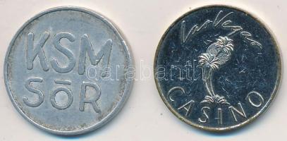 Vegyes: DN "KSM Sör" Al zseton + Amerikai Egyesült Államok / Las Vegas DN Fém kaszinó zseton T:2,2-