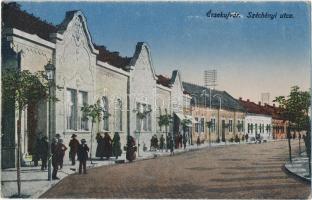 Érsekújvár, Nové Zamky; 2 db régi képeslap: Széchenyi utca, Artézi kút / street, fountain, 2 old postcards