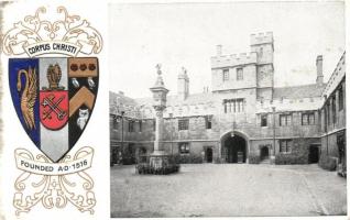 Oxford, Corpus Christi, coat of arms; Heraldic Series of Postcards Oxford No. 5. Emb.
