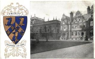 Oxford, Trinity, coat of arms; Heraldic Series of Postcards Oxford No. 18. Emb.