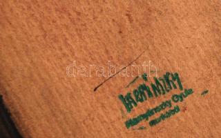 Hornyánszky hagyatéki pecséttel, cigarettázó, kollázs- vegyes technika, hugarocell, 50×20 cm