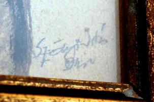 Szőnyi jelzéssel: Idős asszony. Tus, papír, üvegezett keretben, 17×13 cm