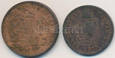 1868KB 1kr Cu "Angyalos címer" + 1882KB 5/10kr Cu T:2-,3
Adamo M3.1,M4.1