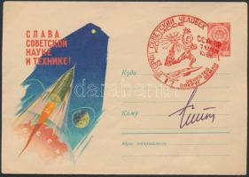 German Tyitov (1935-2000) orosz űrhajós aláírása emlékborítékon