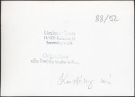 Linzbauer Tamás: Kastély, vasútállomás, pecséttel jelzett, feliratozott fotó, 10x15 cm