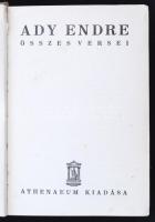 Ady Endre összes versei. Bp., 1930, Athenaeum. 544 p. Kissé foltos kiadói egészvászon-kötésben. Első kiadás!