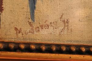 Madarász jelzéssel: Papagáj. Olaj, karton, üvegezett keretben, 19×14 cm