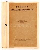 Virágh Sándor: Bibliai fogalmi szókönyv. Bp., 1949, Traktátus. 359 p. Pótolt papírkötésben, az eredeti borítók felragasztva.