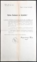 1893 A Fogaras vármegyei alispán által kiadott körlevél a vármegyei közigazgatás államosításával kapcsolatban, hozzá a m. kir. miniszterelnökhöz intézett levél szövegével