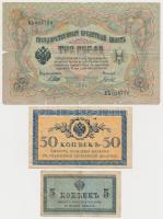 Orosz Birodalom 1912-1917. (1905) 3R + (1909) 10R (2x) Szign.: Shipov + 1915. 5k + 50k T:III,III-
R...