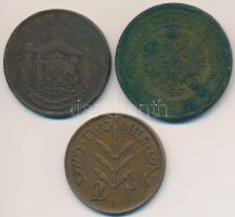 Vegyes: Románia 1867. 10b Cu "Watt & Co." + Orosz Birodalom 1880. 5k Cu + Palesztina 1...
