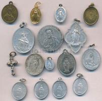 16db vegyes Al és Br vallási medál T:vegyes