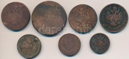 7db-os vegyes magyar és külföldi rézpénz tétel, közte 1849NB 3kr Cu, 1861A 4kr Cu T:3,3-
7pcs of va...