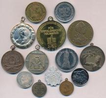 14db vegyes magyar és külföldi emlékérem, sportérem, medál, közte jobb darabok, közte DN "Viktória királynő / Szt. György" Br medál. Szign.: Olivieri T:vegyes