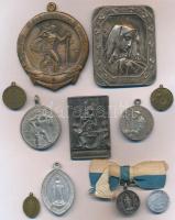 11db-os vallási érem, plakett és medál tétel T:vegyes 11pcs of religious medallions, plaques and medals C:mixed