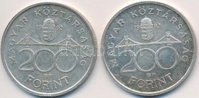 1992. 200Ft Ag "MNB" (2x) T:2,2-