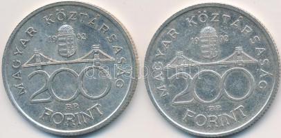 1992. 200Ft Ag "MNB" (2x) T:2,2-