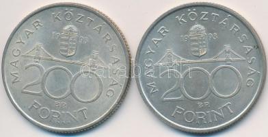1993. 200Ft Ag "MNB" (2x) T:2,2-