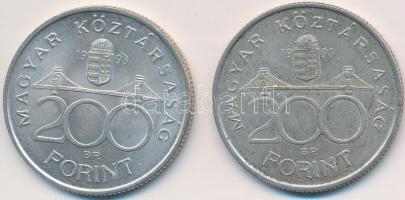 1993. 200Ft Ag "MNB" (2x) T:2,2-