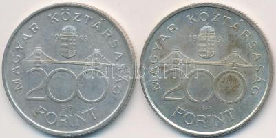 1993. 200Ft Ag "MNB" (2x) T:2,2-