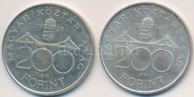 1994. 200Ft Ag "Deák" (2x) T:2,2-