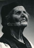 1968 Markó Ödön (1920-1984): Hollókői portré, feliratozott vintage fotóművészeti alkotás, 22x16 cm