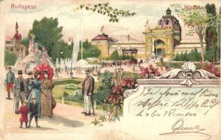 1899 Budapest XIV. Városliget, Iparcsarnok, kiadja Kunstanstalt 'Kosmos', floral, litho (EB)