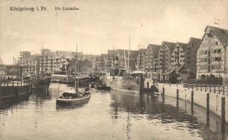 Kalinyingrád, Königsberg; 'Die Lastadie' / wharf, ships (gluemark)