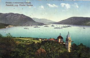 Herceg Novi, Castelnuovo; Kloster Savina / monastery, battle ships (Rb)