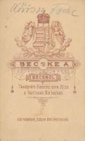 cca 1870 Körössy Ferenc (Veszprém megye esküdtje) feliratú vizitkártya méretű portré Becske veszprém...