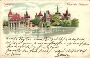 1899 Budapest XIV. Városliget, Vajdahunyad vár, kiadja Kunstanstalt 'Kosmos' litho (fa)