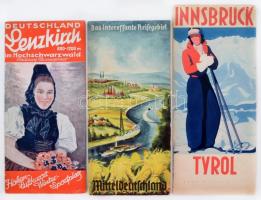 cca 1910-40 Különböző osztrák és német turisztikai  prospektusok, vegyes méretben és minőségben, 20d...
